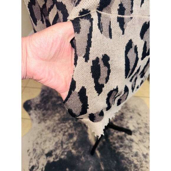 Fate Liza Leopard Distressed Hoodie Sweater L Mobwife Casual Animal Print Sexy - Picture 8 of 10